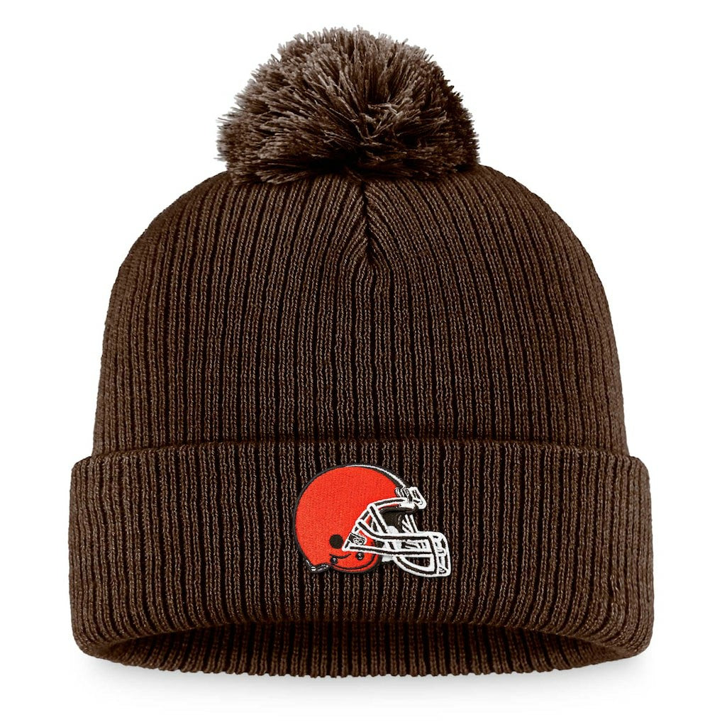 Cleveland Browns Women's Cuffed Knit Hat with Pom Brown - Fanatics