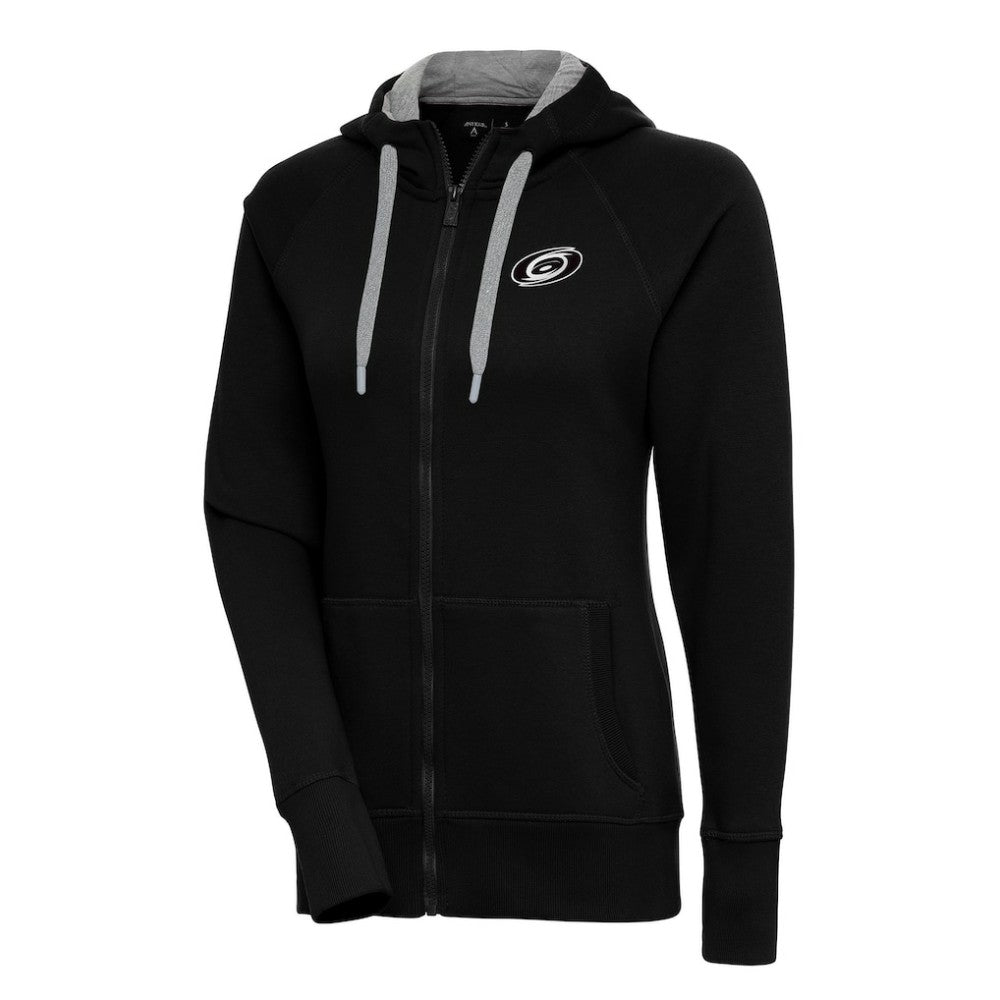 Carolina Hurricanes - Antigua Women's Metallic Logo Victory Full-Zip Hoodie Black