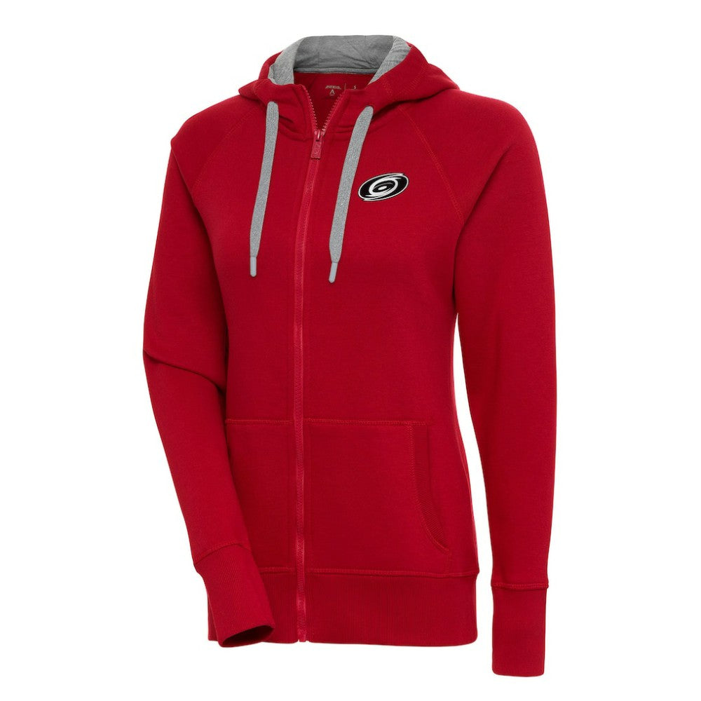 Carolina Hurricanes - Antigua Women's Metallic Logo Victory Full-Zip Hoodie Red