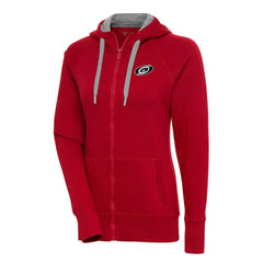 Carolina Hurricanes - Antigua Women's Metallic Logo Victory Full-Zip Hoodie Red