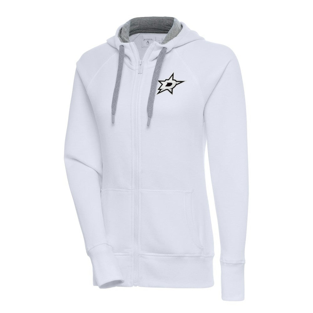 Dallas Stars - Antigua Women's Metallic Logo Victory Full-Zip Hoodie White