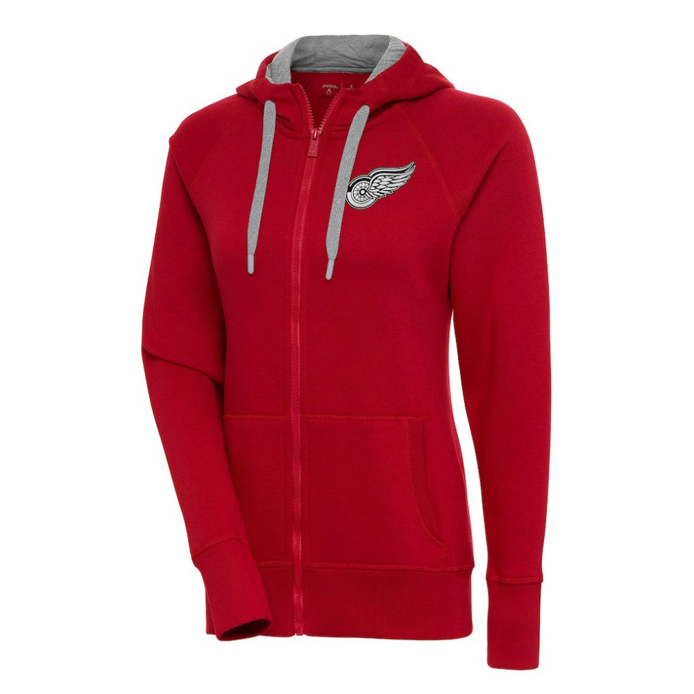 Detroit Red Wings - Antigua Women's Metallic Logo Victory Full-Zip Hoodie Red