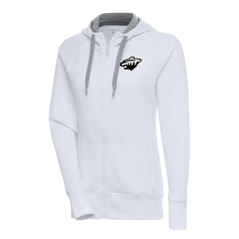 Minnesota Wild - Antigua Women's Metallic Logo Victory Full-Zip Hoodie White
