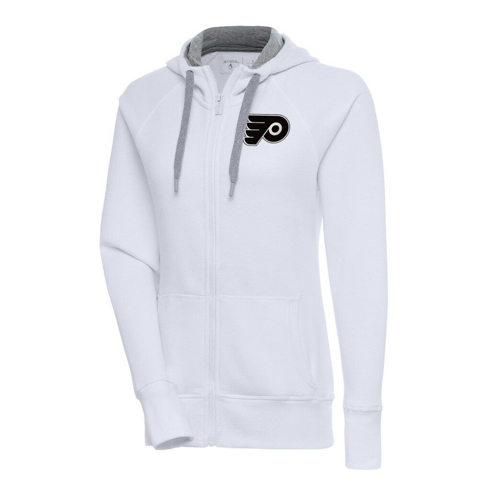 Philadelphia Flyers - Antigua Women's Metallic Logo Victory Full-Zip Hoodie White