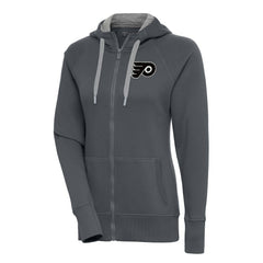 Philadelphia Flyers - Antigua Women's Metallic Logo Victory Full-Zip Hoodie Charcoal