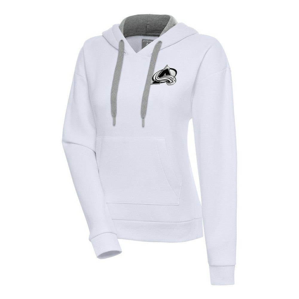 Colorado Avalanche - Antigua Women's Metallic Logo Victory Pullover Hoodie White