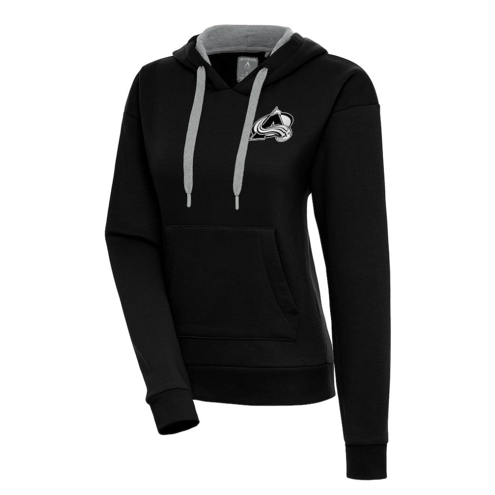 Colorado Avalanche - Antigua Women's Metallic Logo Victory Pullover Hoodie Black