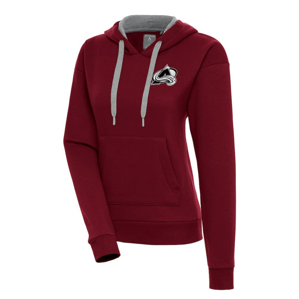 Colorado Avalanche - Antigua Women's Metallic Logo Victory Pullover Hoodie Burgundy
