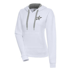Dallas Stars - Antigua Women's Metallic Logo Victory Pullover Hoodie White