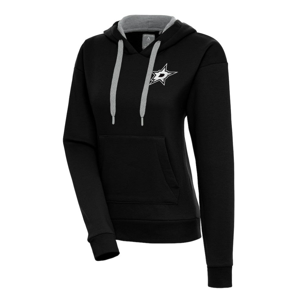 Dallas Stars - Antigua Women's Metallic Logo Victory Pullover Hoodie Black