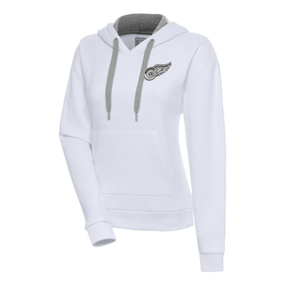 Detroit Red Wings - Antigua Women's Metallic Logo Victory Pullover Hoodie White