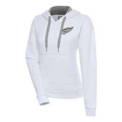 Detroit Red Wings - Antigua Women's Metallic Logo Victory Pullover Hoodie White