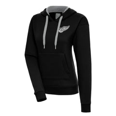 Detroit Red Wings - Antigua Women's Metallic Logo Victory Pullover Hoodie Black