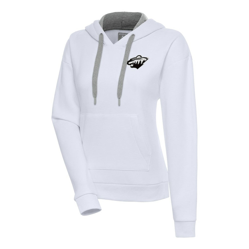 Minnesota Wild - Antigua Women's Metallic Logo Victory Pullover Hoodie White