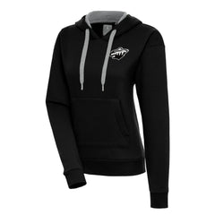 Minnesota Wild - Antigua Women's Metallic Logo Victory Pullover Hoodie Black