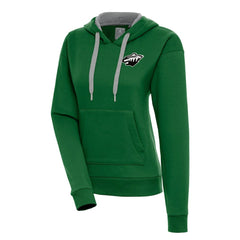 Minnesota Wild - Antigua Women's Metallic Logo Victory Pullover Hoodie Green
