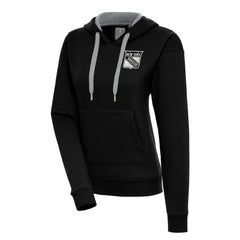 New York Rangers Antigua Women's Metallic Logo Victory Pullover Hoodie Black
