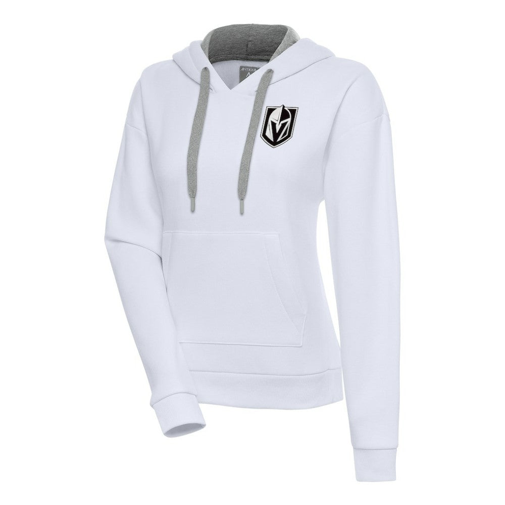 Vegas Golden Knights Antigua Women's Metallic Logo Victory Pullover Hoodie White