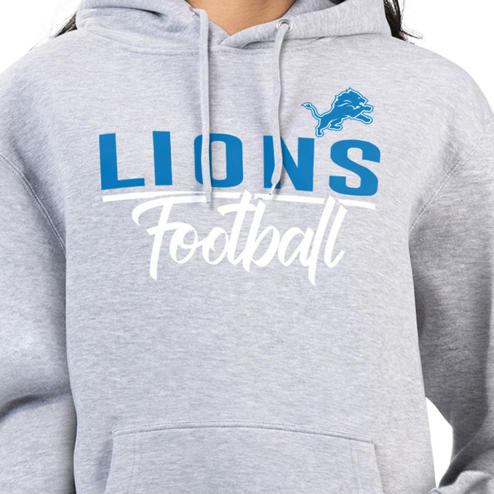 Detroit Lions G-III 4Her by Carl Banks Women's Graphic Fleece Pullover Hoodie Heather Gray - NFL