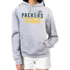 Green Bay Packers G-III 4Her by Carl Banks Women's Graphic Fleece Pullover Hoodie Heather Gray - NFL