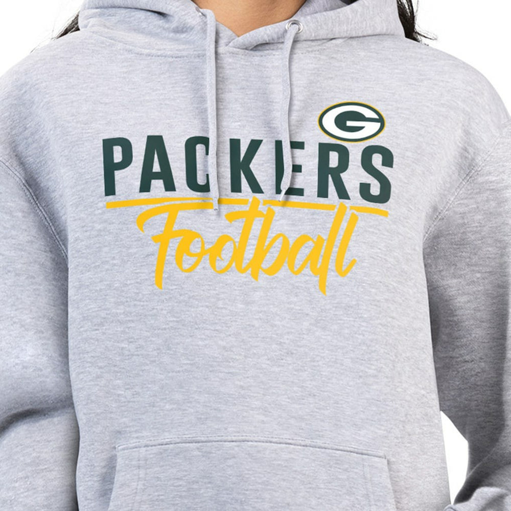 Green Bay Packers G-III 4Her by Carl Banks Women's Graphic Fleece Pullover Hoodie Heather Gray - NFL