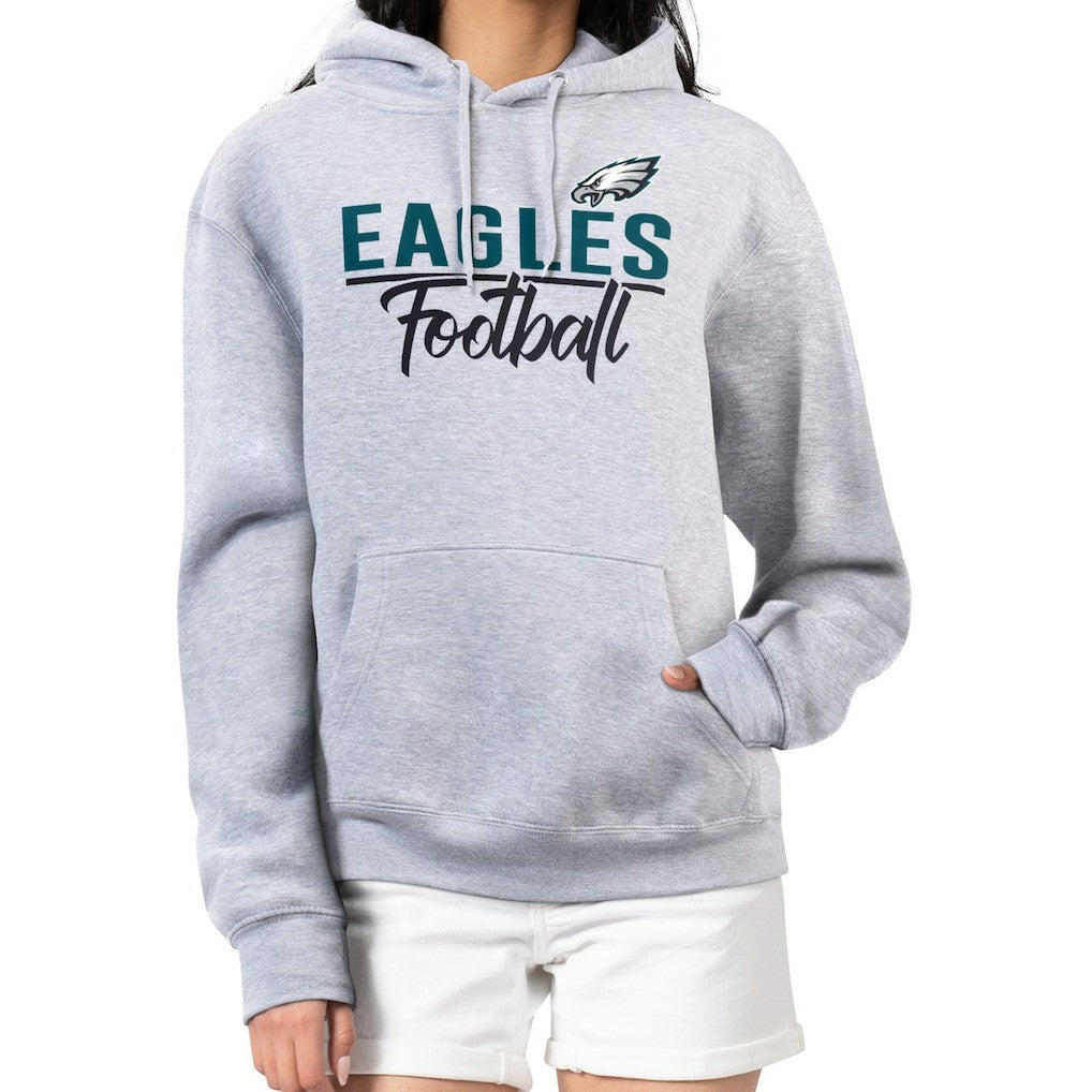 Philadelphia Eagles G-III 4Her by Carl Banks Women's Graphic Fleece Pullover Hoodie Heather Gray - NFL