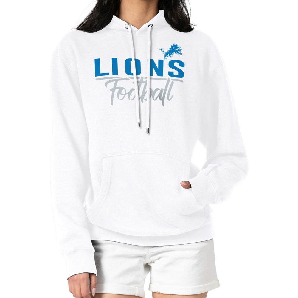 Detroit Lions G-III 4Her by Carl Banks Women's Graphic Fleece Pullover Hoodie White - NFL