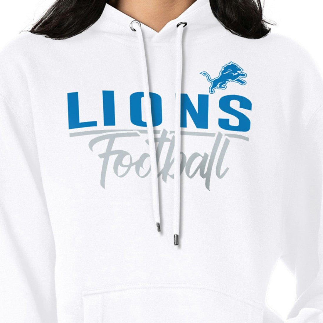 Detroit Lions G-III 4Her by Carl Banks Women's Graphic Fleece Pullover Hoodie White - NFL