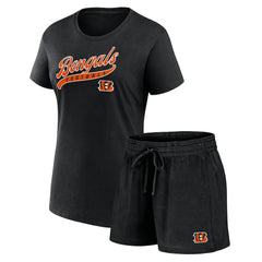Cincinnati Bengals Women's Start to Finish T-Shirt & Shorts Combo Pack Black - Fanatics
