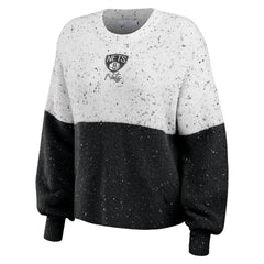 NBA - Brooklyn Nets WEAR by Erin Andrews Women's Color-Block Pullover Sweater - White/Black