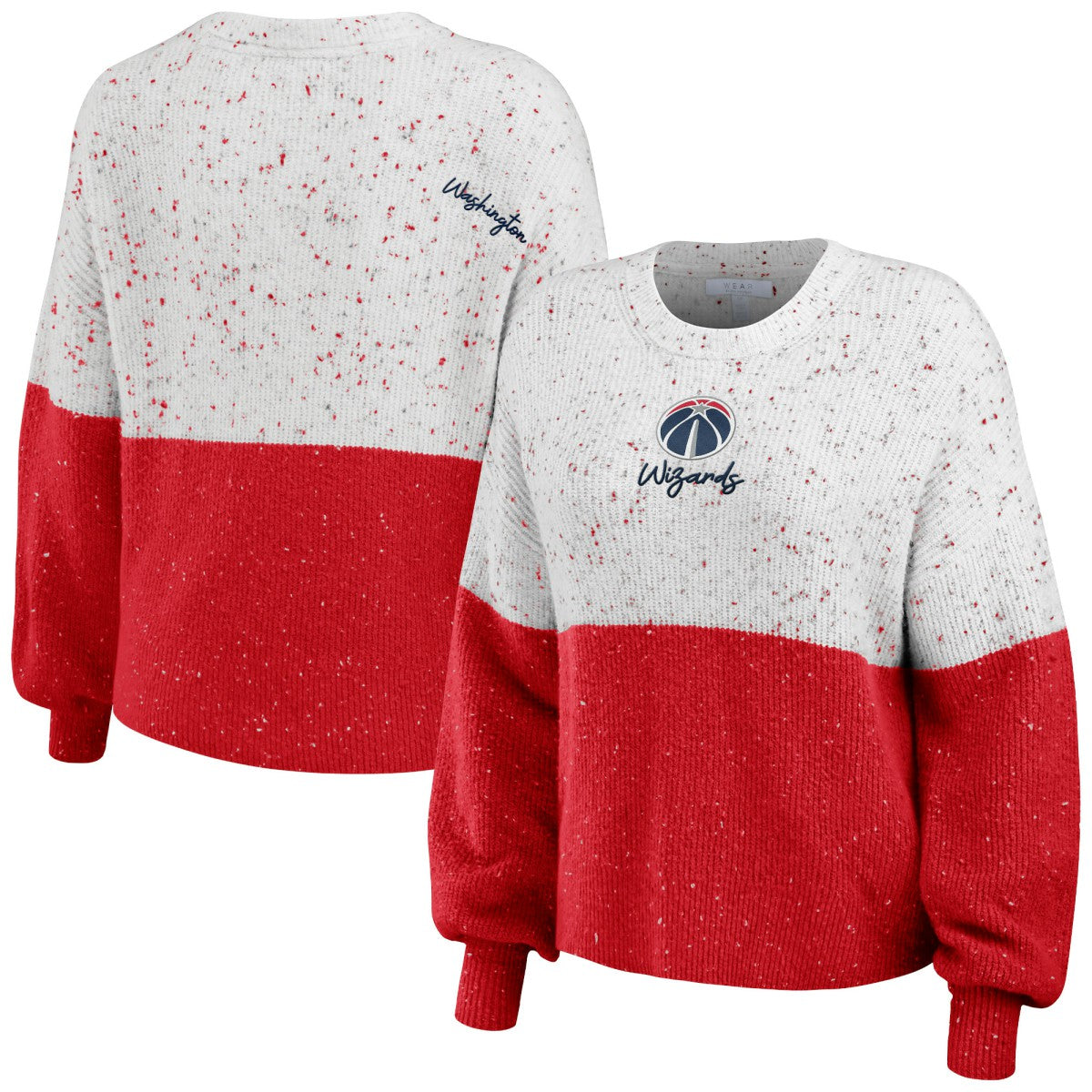 NBA - Washington Wizards WEAR by Erin Andrews Women's Color-Block Pullover Sweater - White/Red