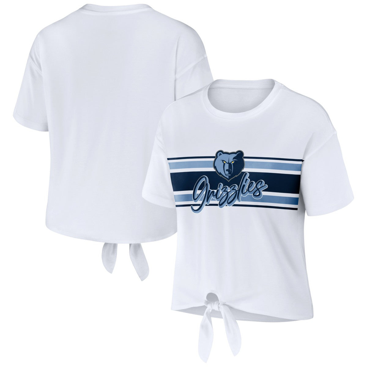 NBA - Memphis Grizzlies WEAR by Erin Andrews Women's Tie-Front T-Shirt - White