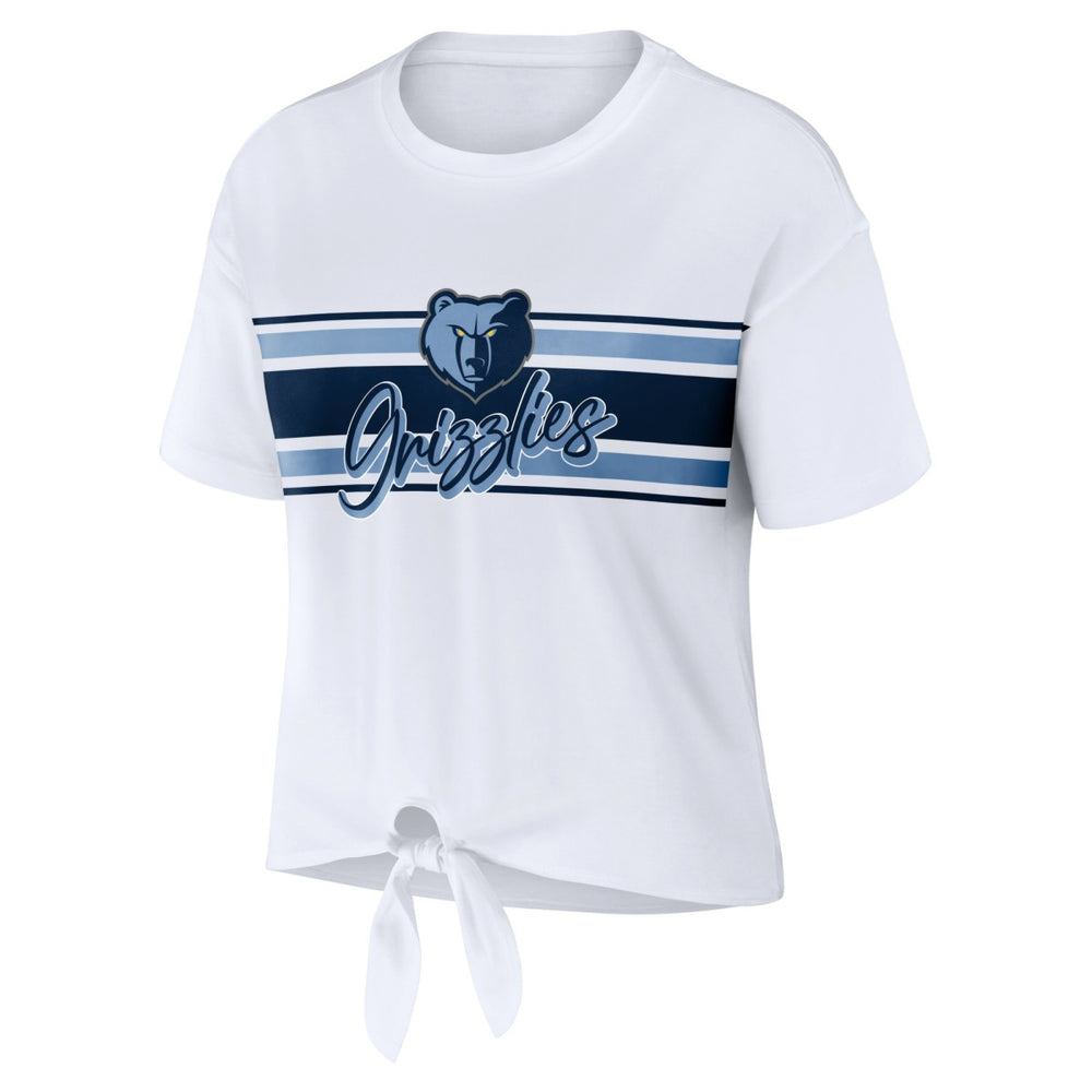 NBA - Memphis Grizzlies WEAR by Erin Andrews Women's Tie-Front T-Shirt - White