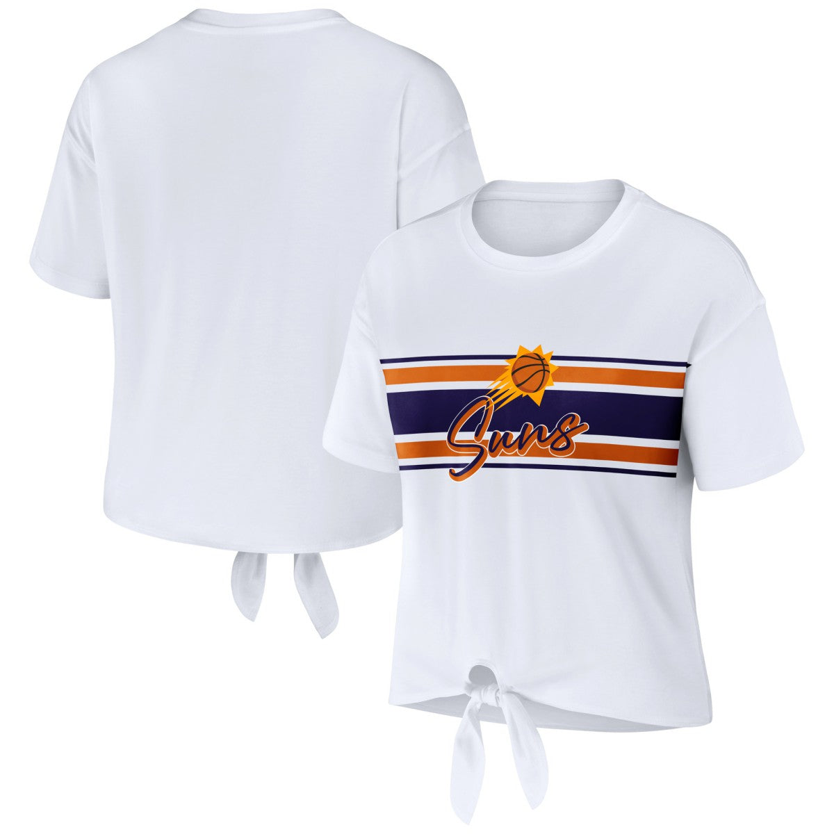 NBA - Phoenix Suns WEAR by Erin Andrews Women's Tie-Front T-Shirt - White