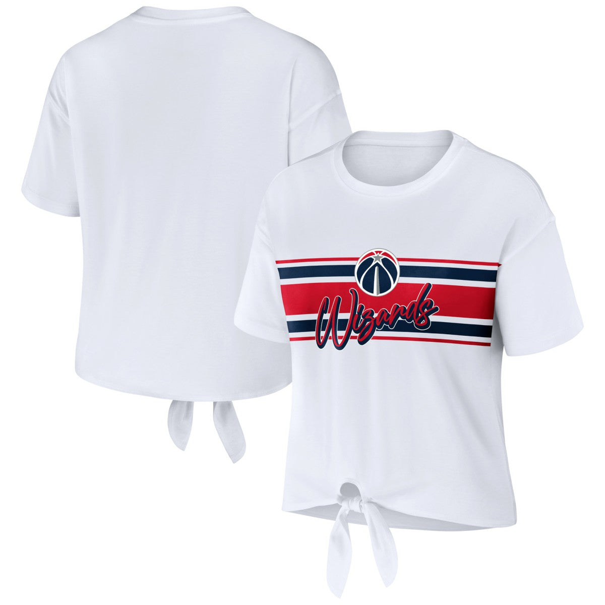 NBA - Washington Wizards WEAR by Erin Andrews Women's Tie-Front T-Shirt - White
