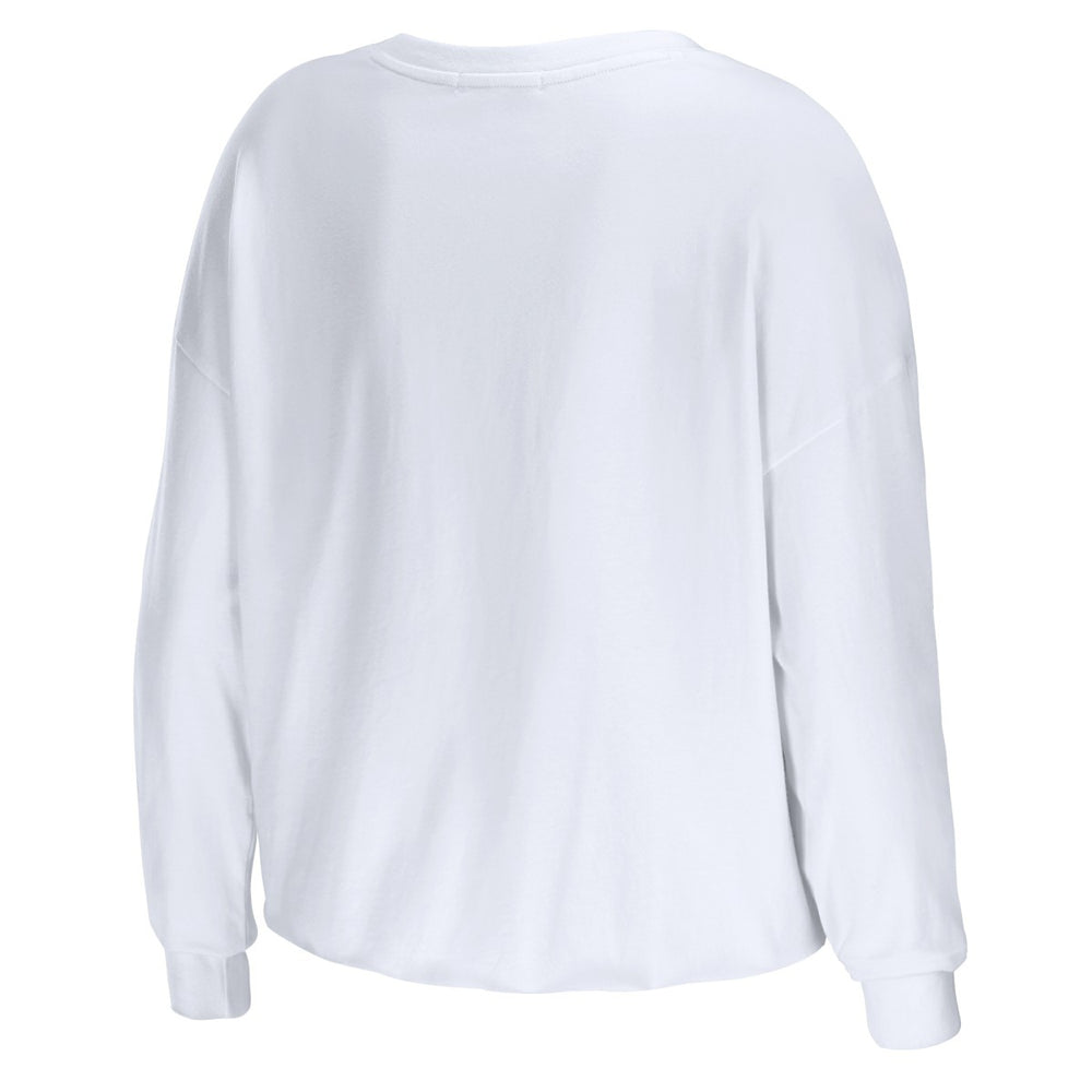 NBA - Los Angeles Lakers WEAR by Erin Andrews Women's Cropped Long Sleeve T-Shirt - White