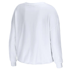 NBA - Los Angeles Lakers WEAR by Erin Andrews Women's Cropped Long Sleeve T-Shirt - White