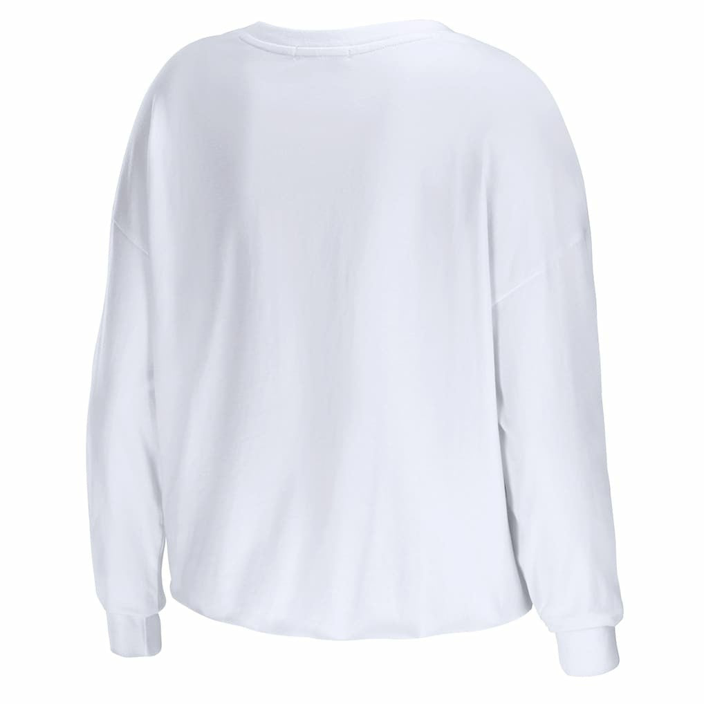 NBA - Philadelphia 76ers WEAR by Erin Andrews Women's Cropped Long Sleeve T-Shirt - White