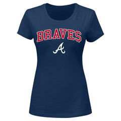 Atlanta Braves Profile Women's Plus Size Arch Logo T-Shirt Sale