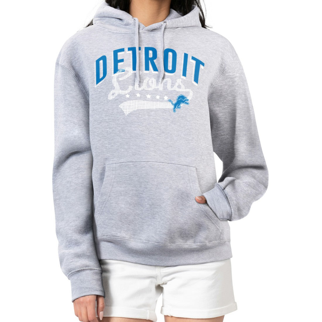 Detroit Lions G-III 4Her by Carl Banks Women's Filigree Logo Pullover Hoodie – Heather Gray - NFL