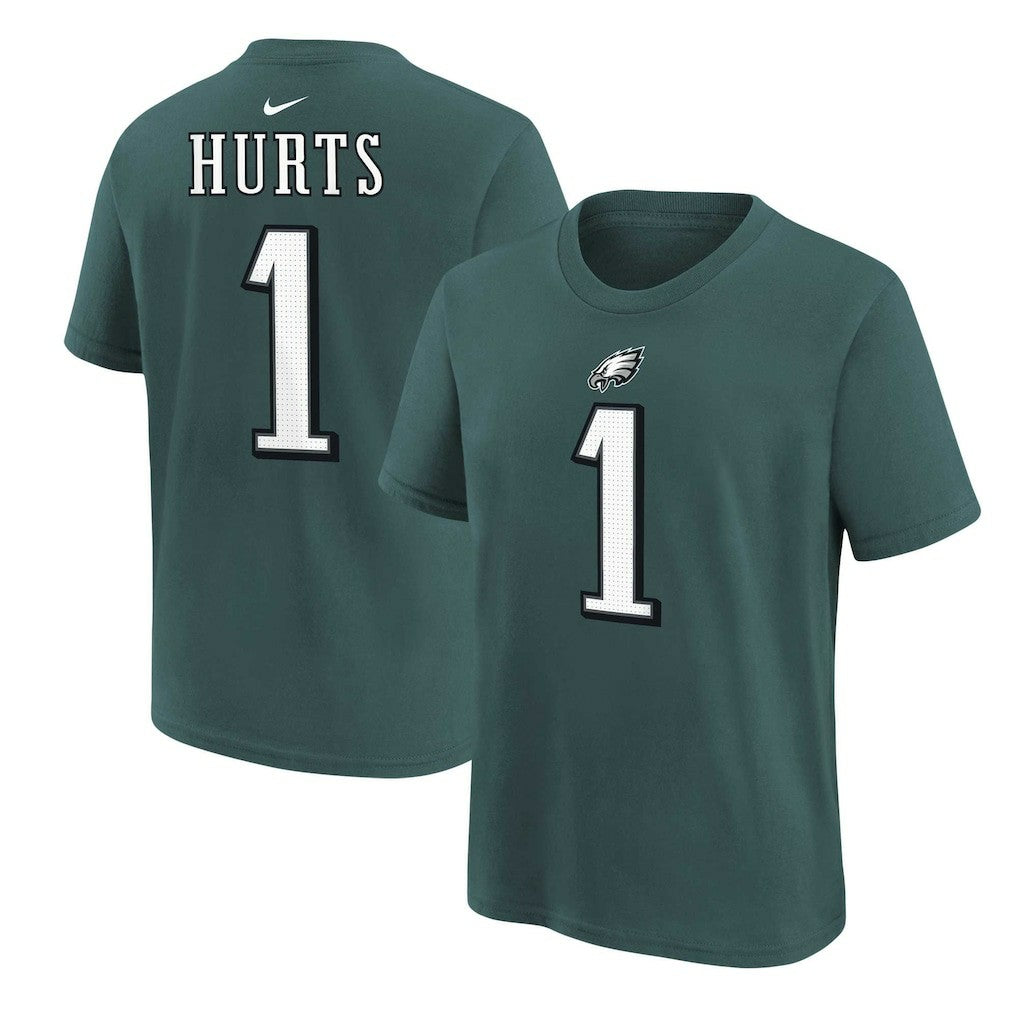Jalen Hurts Philadelphia Eagles Youth Player Name & Number T-Shirt Midnight Green - Nike