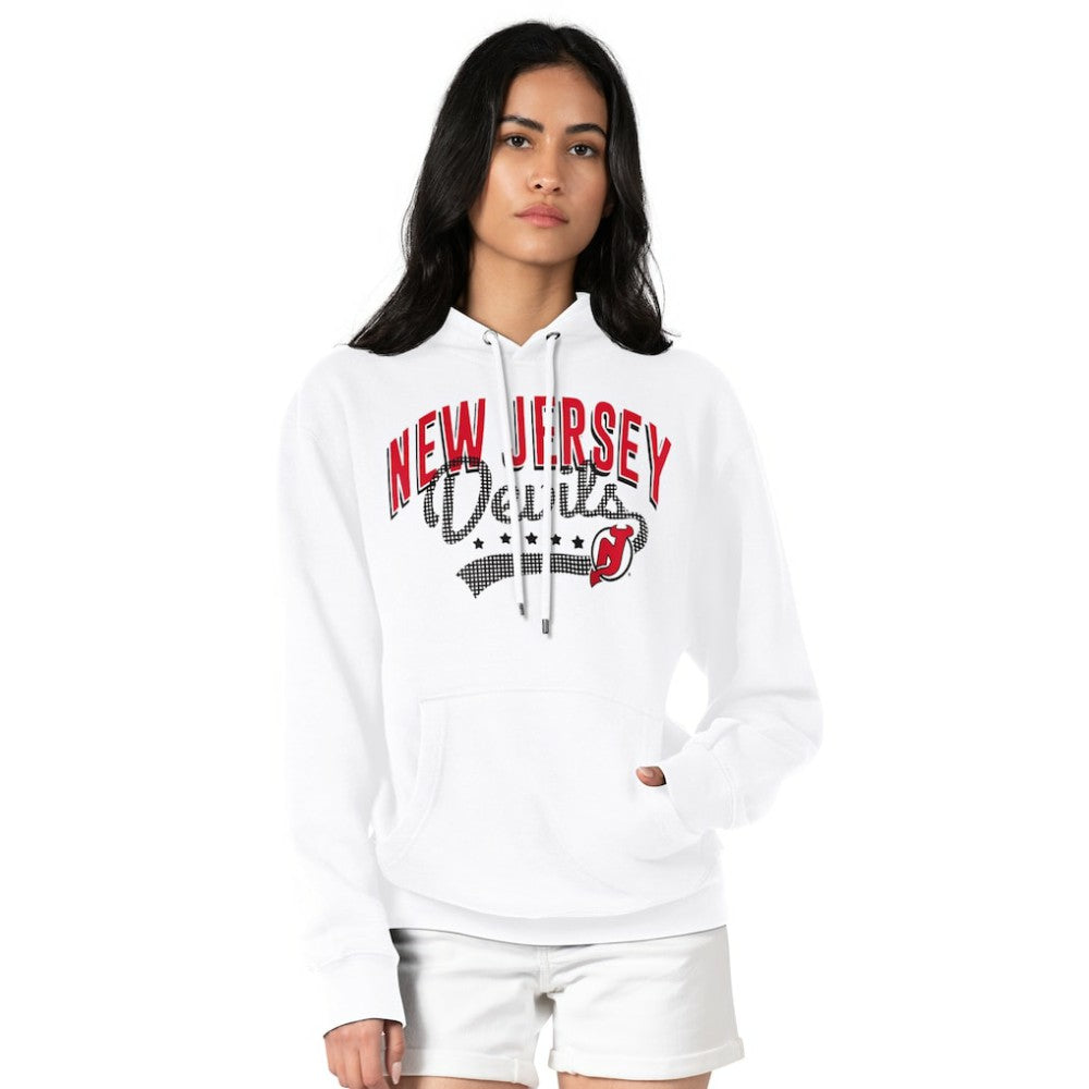 New Jersey Devils - G-III 4Her by Carl Banks Women's Filigree Logo Pullover Hoodie – White
