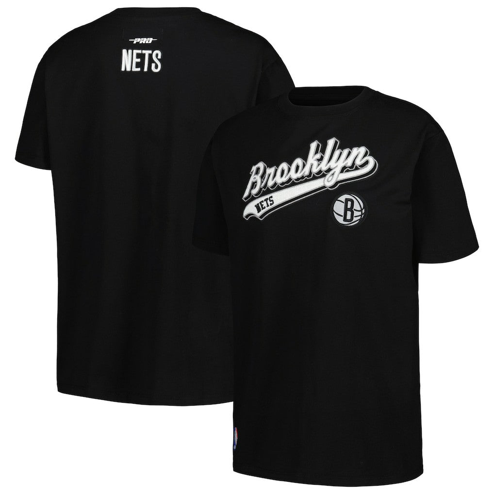 NBA - Brooklyn Nets Pro Standard Women's Script Boyfriend T-Shirt - Black