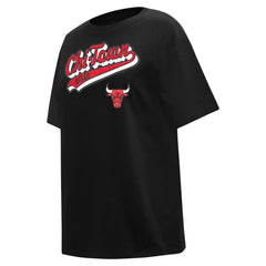 NBA - Chicago Bulls Pro Standard Women's Script Boyfriend T-Shirt - Black
