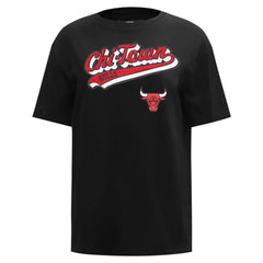 NBA - Chicago Bulls Pro Standard Women's Script Boyfriend T-Shirt - Black