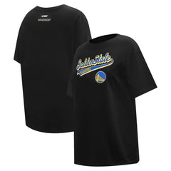 NBA - Golden State Warriors Pro Standard Women's Script Boyfriend T-Shirt - Black