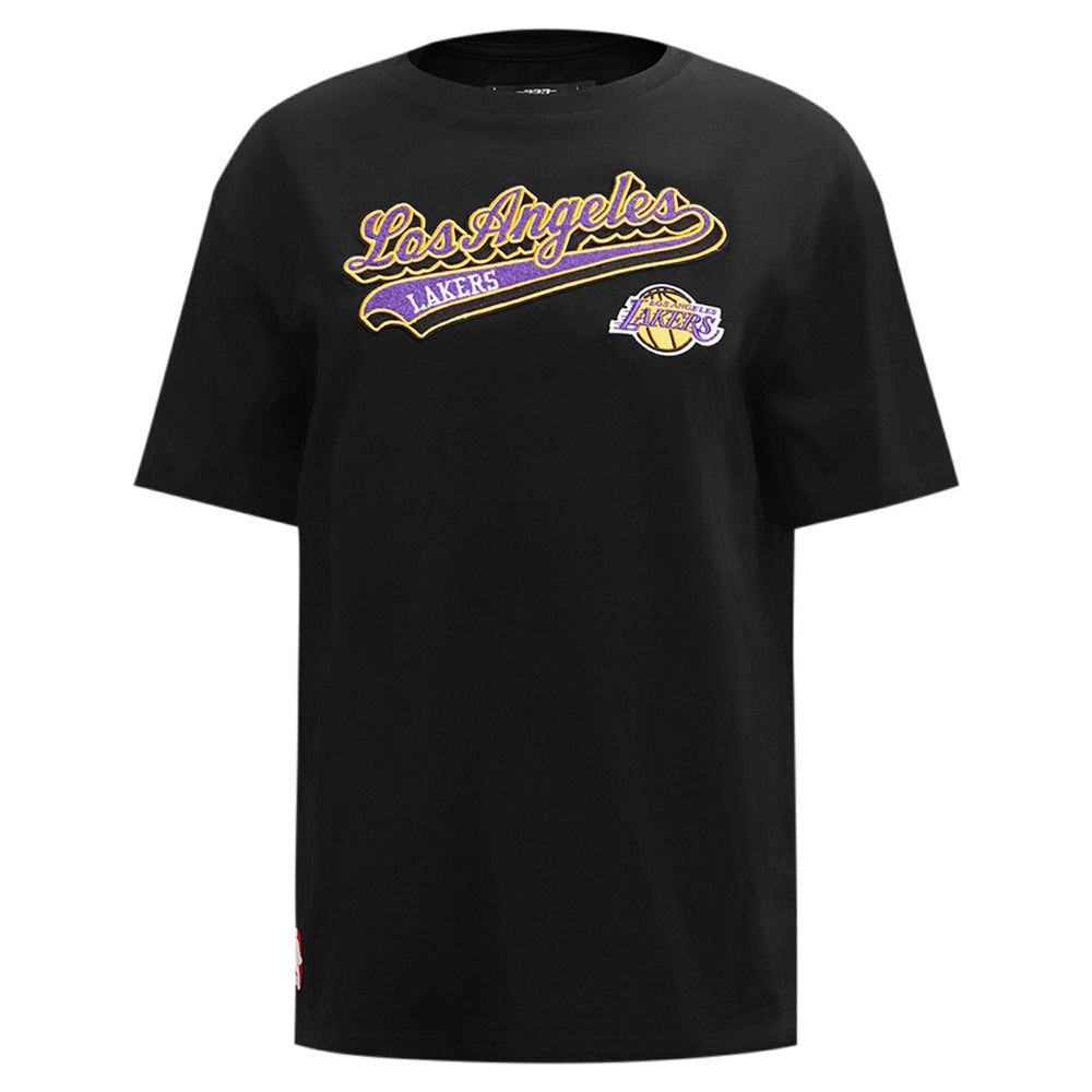 NBA - Los Angeles Lakers Pro Standard Women's Script Boyfriend T-Shirt - Black