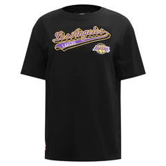 NBA - Los Angeles Lakers Pro Standard Women's Script Boyfriend T-Shirt - Black