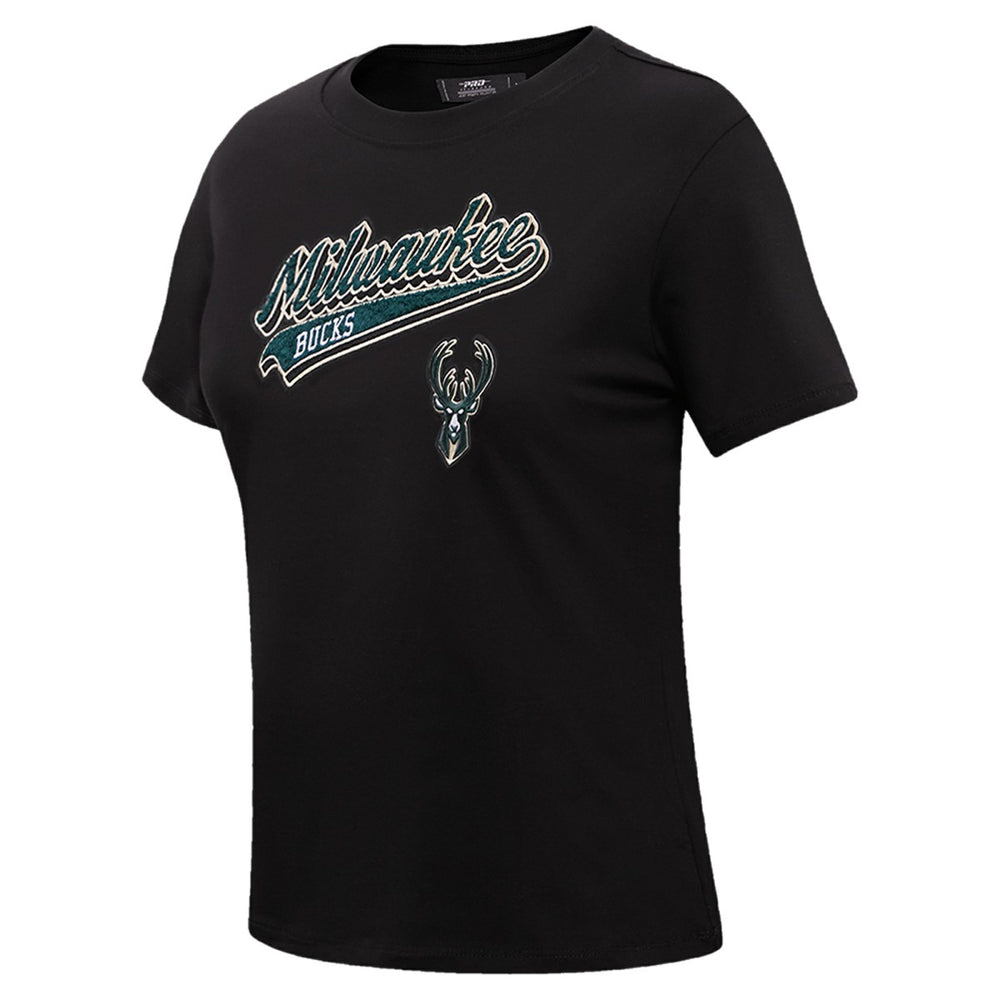 NBA - Milwaukee Bucks Pro Standard Women's Script Boyfriend T-Shirt - Black
