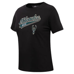 NBA - Milwaukee Bucks Pro Standard Women's Script Boyfriend T-Shirt - Black